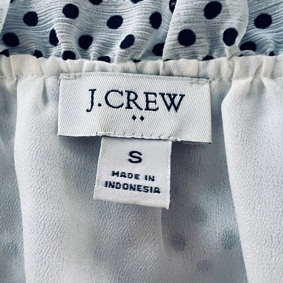 Cute J.Crew top, white with black dots, in 'S' - Picture 7 of 8